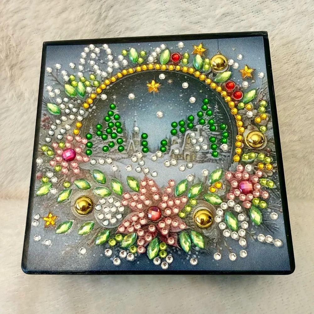 Festive Diamond Art Note Box with 160 Sheets of Paper for DIY Art Craft Complete
